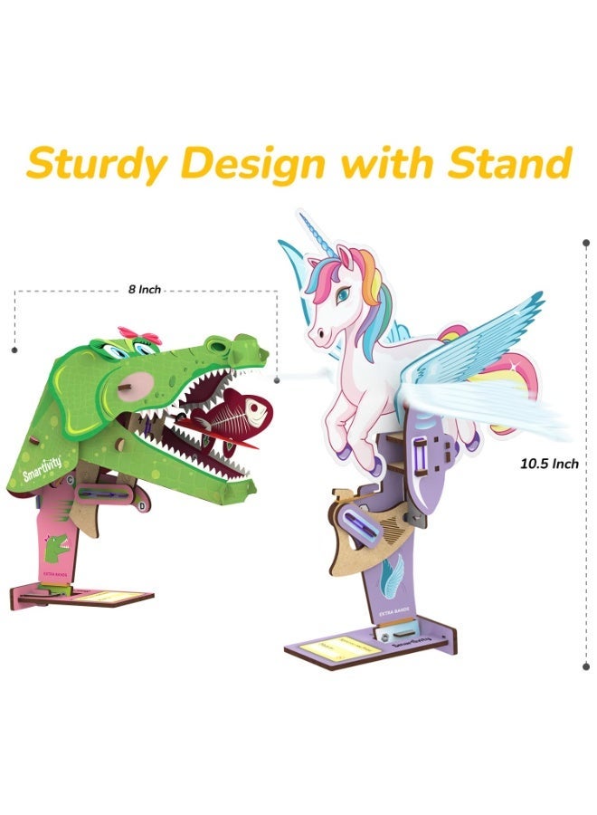 سمارتيفيتي حيوانات سمارتيفيتي 2 في 1 | وحيد القرن السحري والتمساح اللطيف | ألعاب للأطفال من 6 إلى 12 سنة | هدايا عيد ميلاد للأولاد والبنات | لعبة علمية تركيبية للأطفال من 6 إلى 12 سنة | لعبة تعليمية في مجالات العلوم والتكنولوجيا والهندسة والرياضيات - Image 2